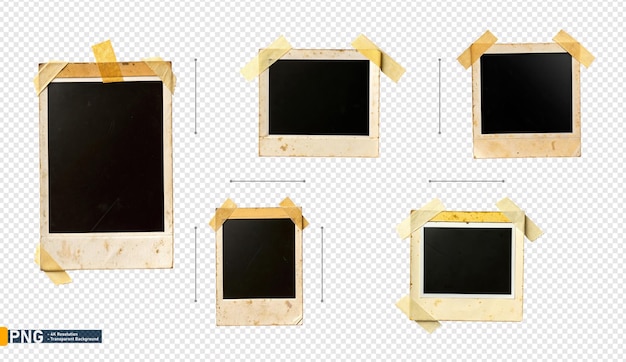 Collectie oude Polaroid foto's met band