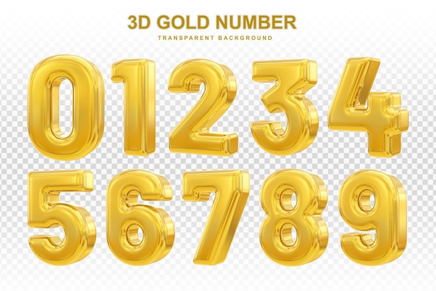 PSD collectie van gouden getallen