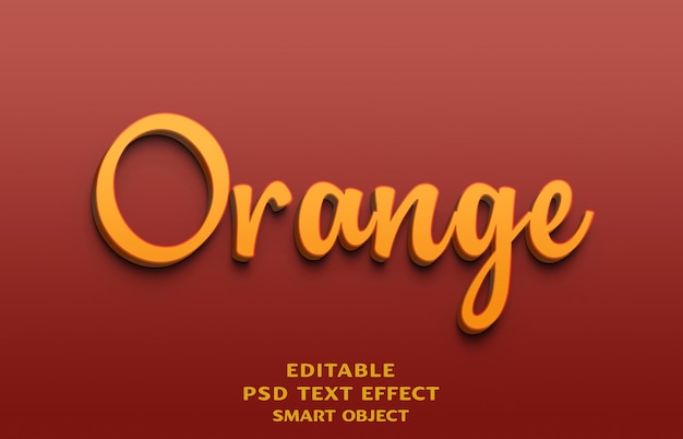 PSD collectief oranje teksteffect ontwerp 3d