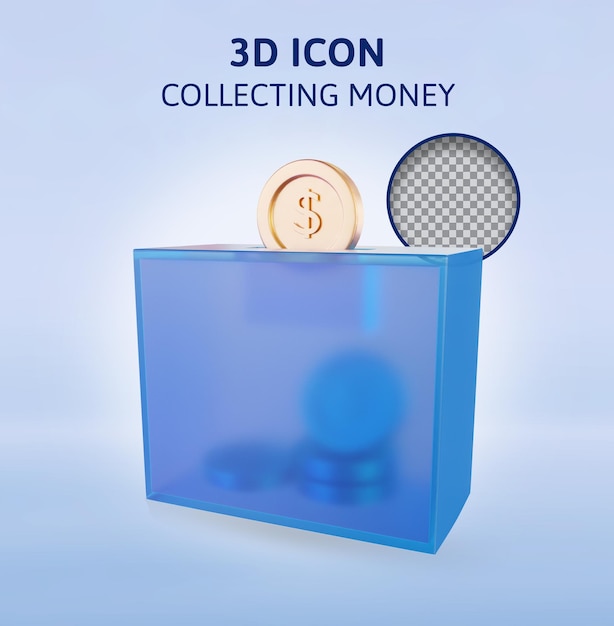 Collecting money 3d rendering illustration