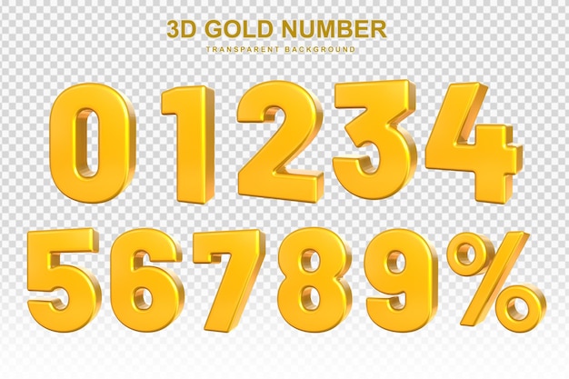 PSD collection of 3d golden numbers