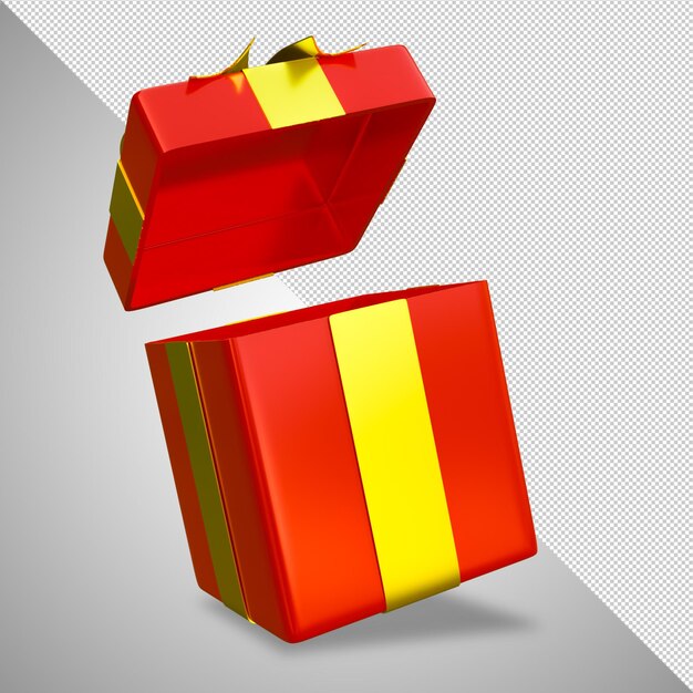 PSD collection of 3d red gift boxes. png object