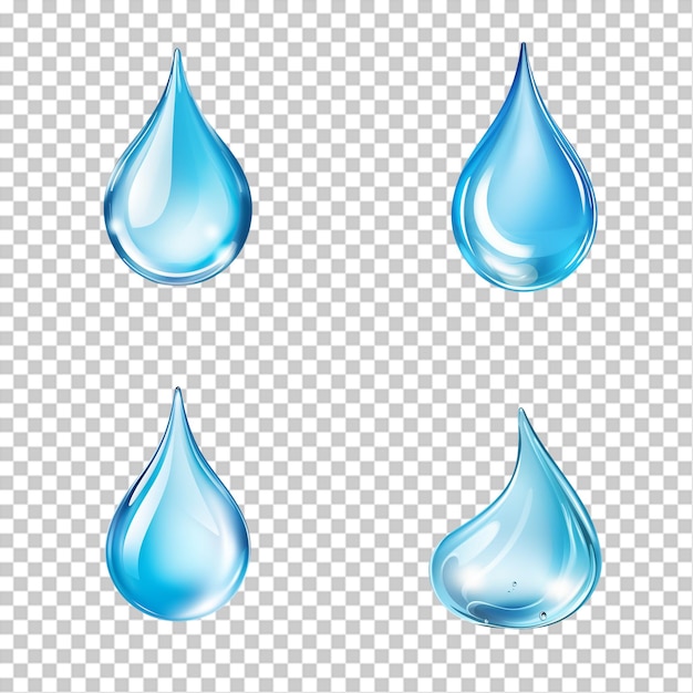 PSD collection of 3d shapes of water drops artificial intelligence generative
