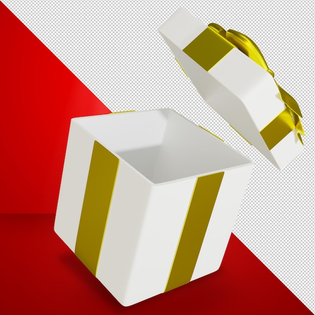 PSD collection of 3d white gift boxes. png object