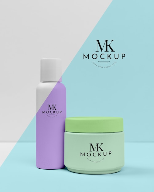 PSD collection of beauty creams mock-up