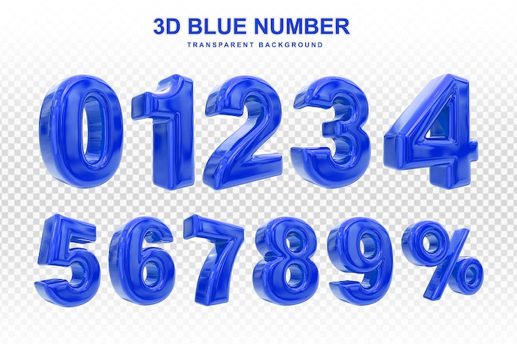PSD 青い数字のコレクション