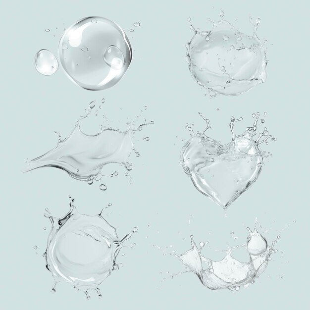 PSD a collection of bubbles with a heart in the middle