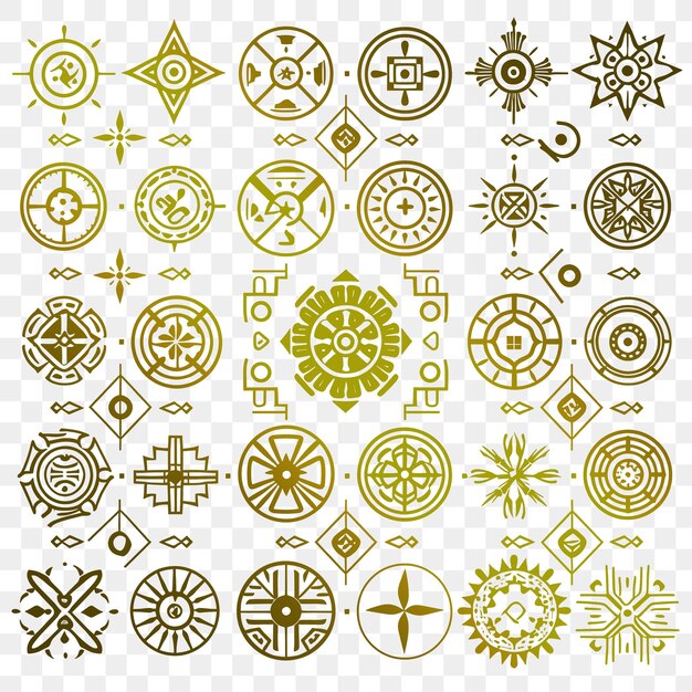 PSD a collection of circles and symbols for the sun and moon