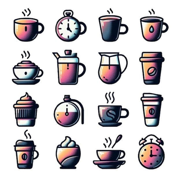 PSD a collection of coffee cup icons