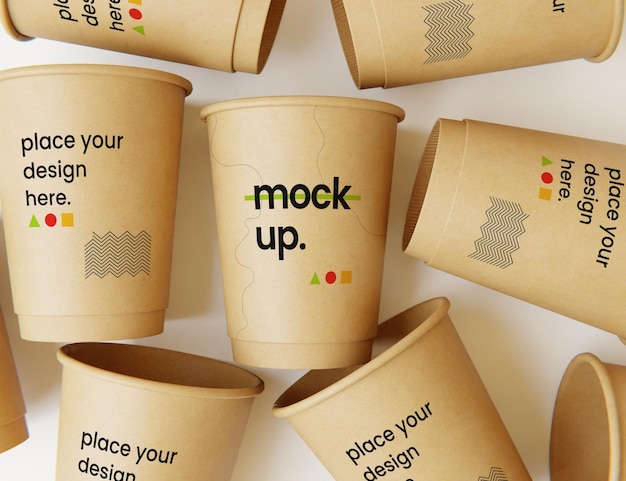 コーヒーカップのコレクションでそれらをピックアップする