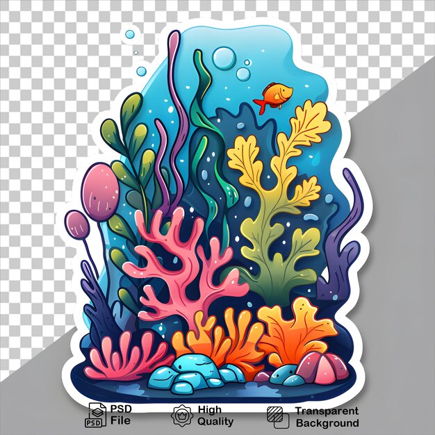 PSD a collection of colorful corals isolated on transparent background