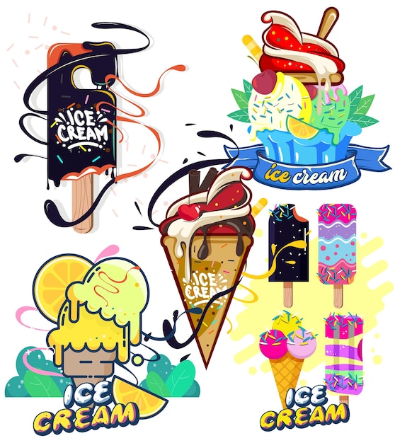 collection of colorful popsicles and frozen treats