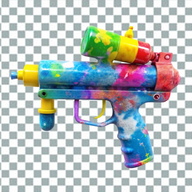 PSD collection of colorful water gun in songkran festival the element