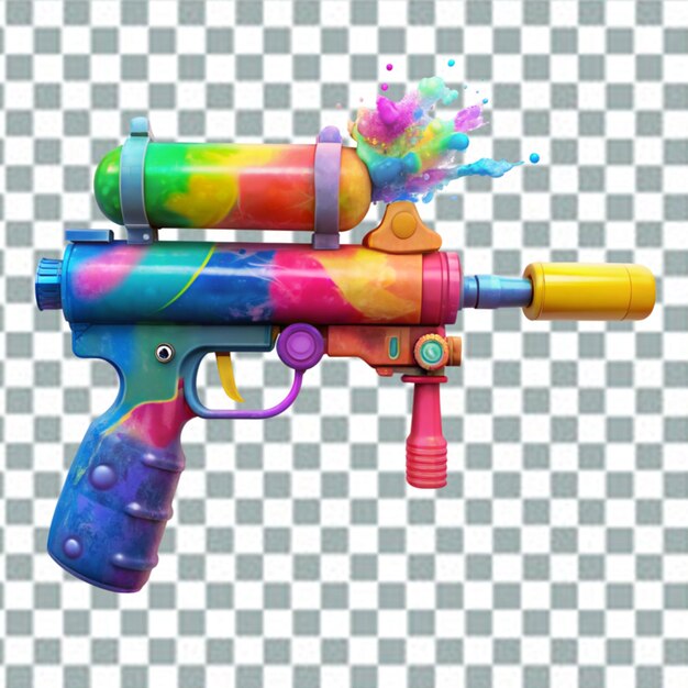 PSD collection of colorful water gun in songkran festival the element