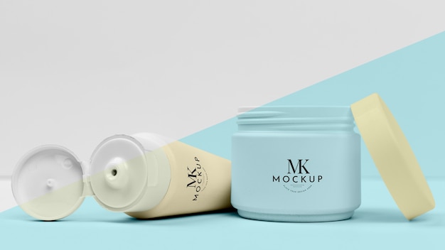 PSD collection of cosmetic creams mock-up