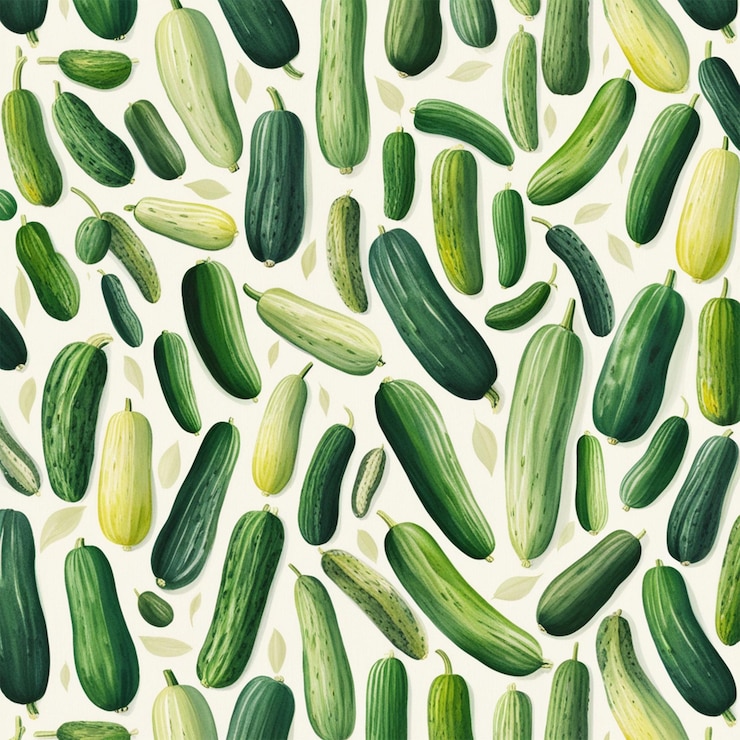 PSD a collection of cucumbers the word cucumber and the word cucumber
