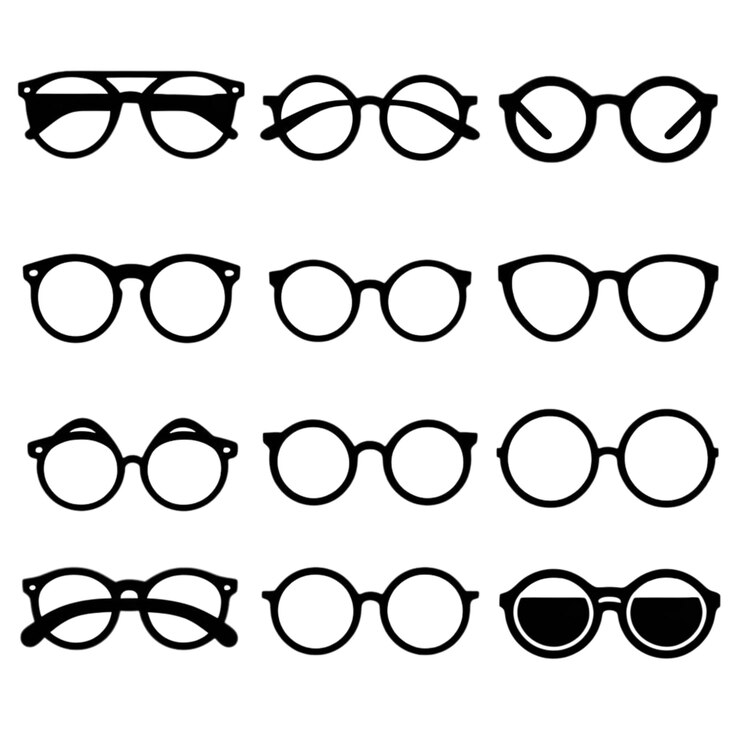 PSD 異なるスタイルとデザインの眼鏡のコレクション