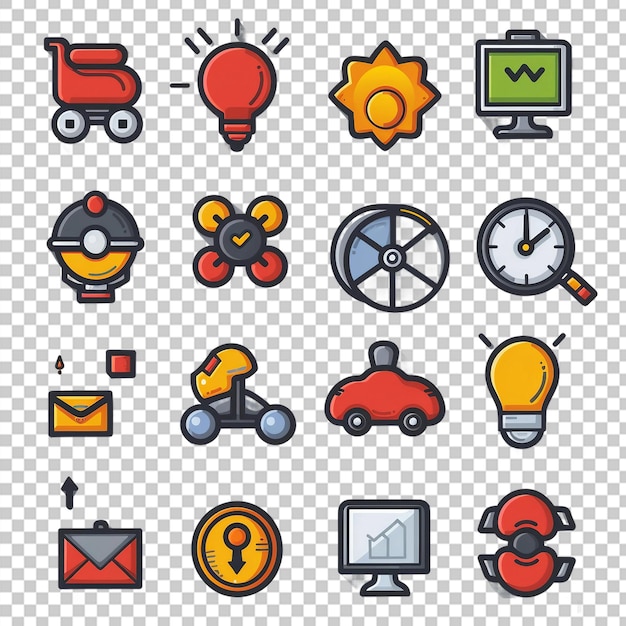 a collection of different icons including a clock a clock and a clock