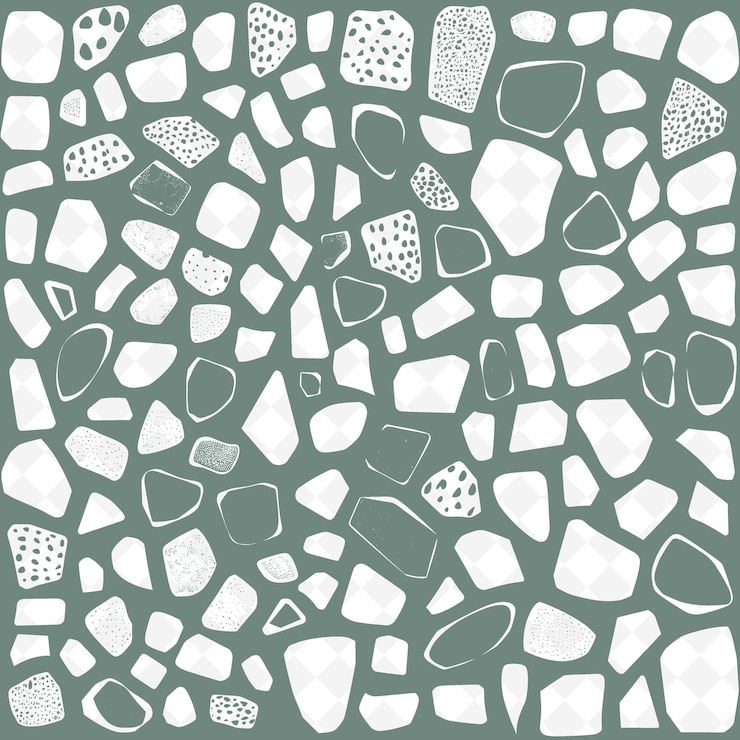PSD a collection of different stones and squares with a green background