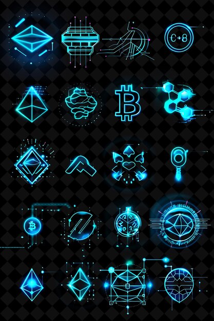 a collection of digital images with the letter b on the black background