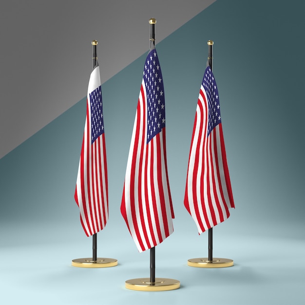 PSD collection of flags of usa