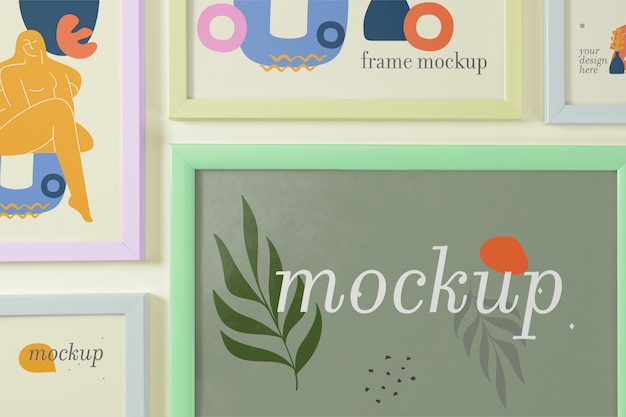 PSD collection of frames mock-up in bundle