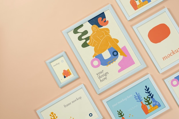 PSD collection of frames mock-up in bundle