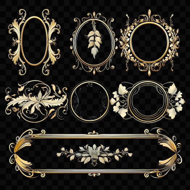 A collection of frames with a flower design and a picture of a flower