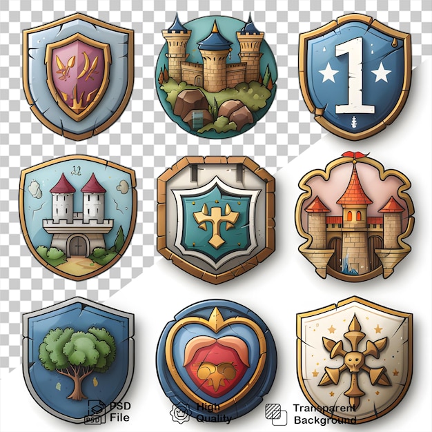 A collection of game icon that is on a transparent background with png file