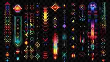 PSD a collection of glowing lights and designs