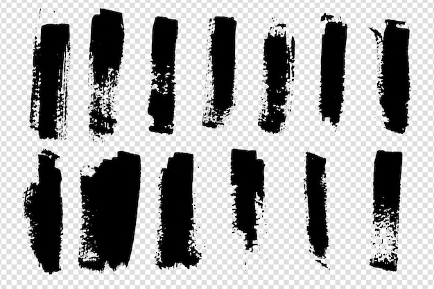 Collection of grunge brush strokes