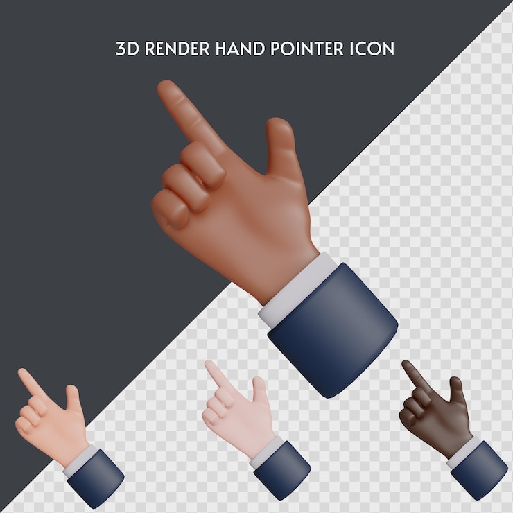 PSD collection hands pointing index finger