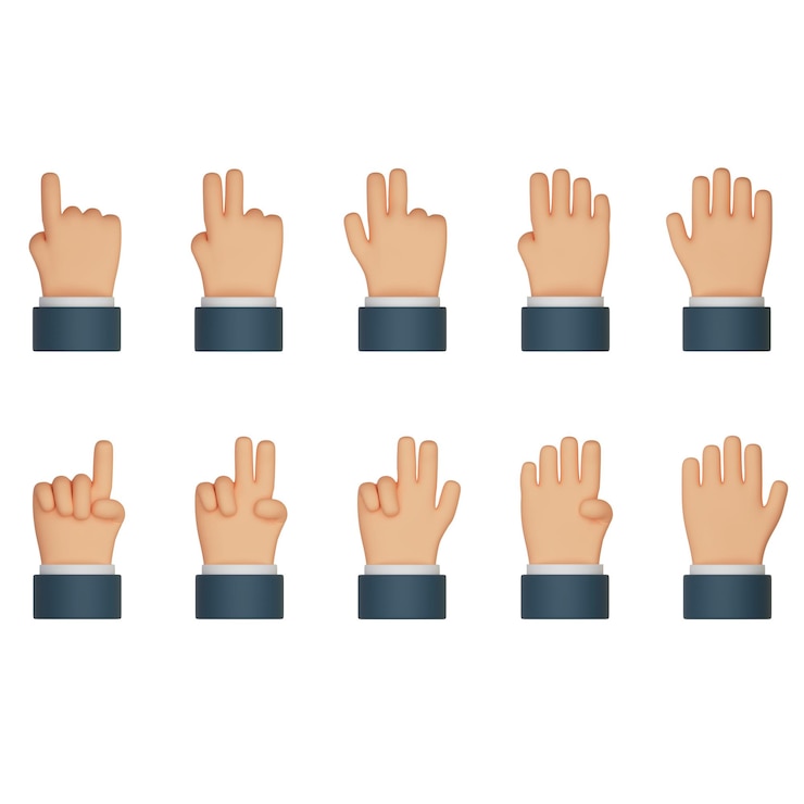 PSD a collection of hands that say  ok  on the bottom