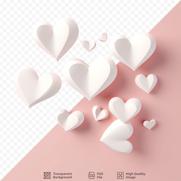 PSD a collection of hearts with a pink background with a place for your text.