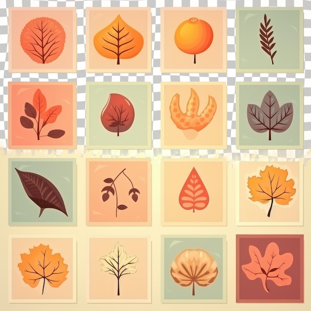 PSD una raccolta di immagini di foglie e alberi