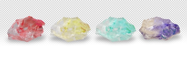 PSD collection of isolated colored quartz