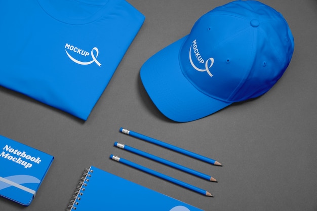 PSD collection of items for blue november awareness