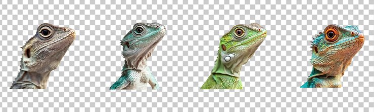 PSD collection of a lizard isolated on transparent background