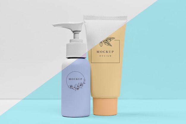 Collection of mock-up beauty products