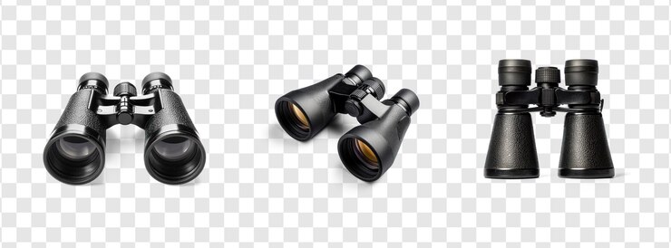 PSD collection of modern binocular isolate on transparent background