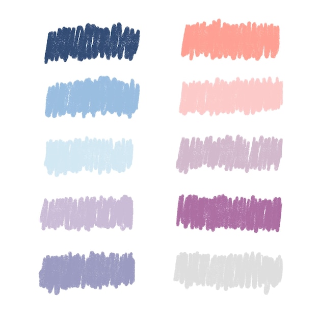 Collection of Pastel Scribbled Color Swatches