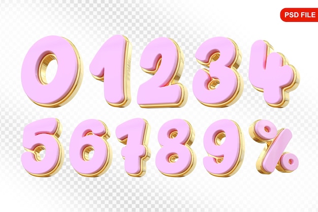 collection of pink number