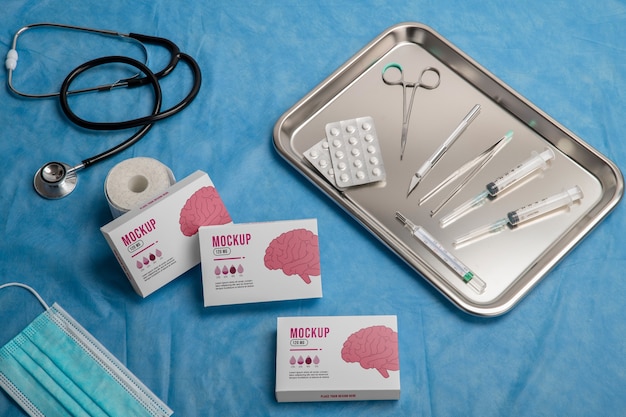 collection of pharmaceutical equipment and medicine