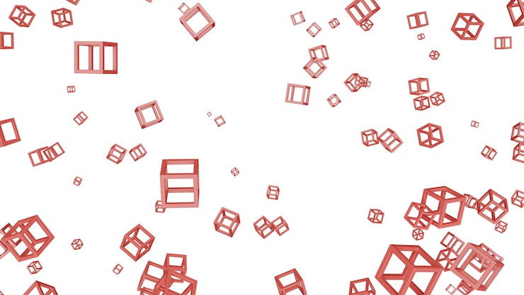 PSD 白い背景の赤い箱のコレクション