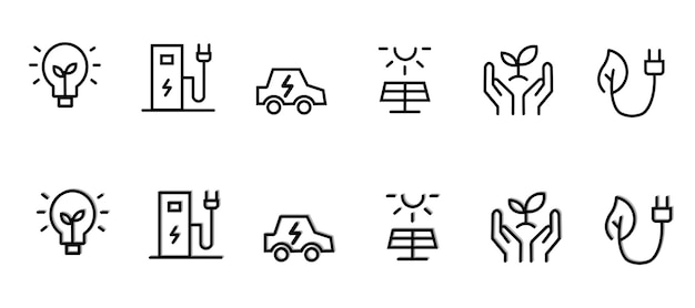collection of renewable energy and eco-friendly icons
