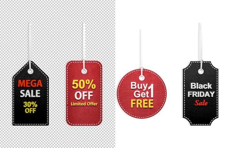 PSD collection of sale banners.  mega sale, 50 percent off badge template.