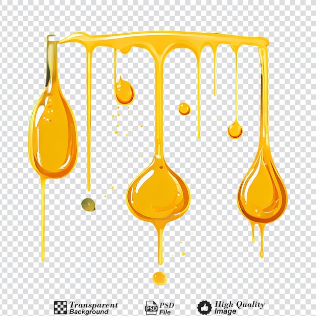 PSD 透明な背景に隔離された滴るマスタードのセット