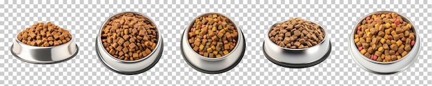 PSD collection set of pet food bowl isolated on transparent background png psd