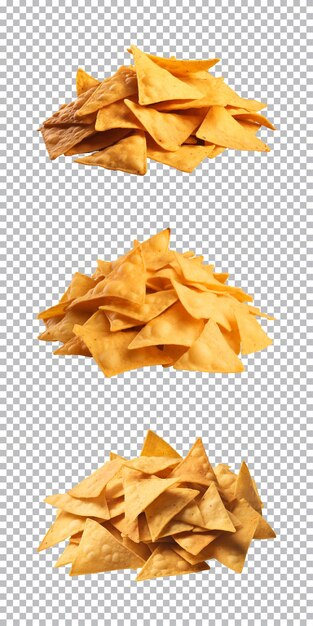 PSD collection set a pile of nachos isolated on a transparent background