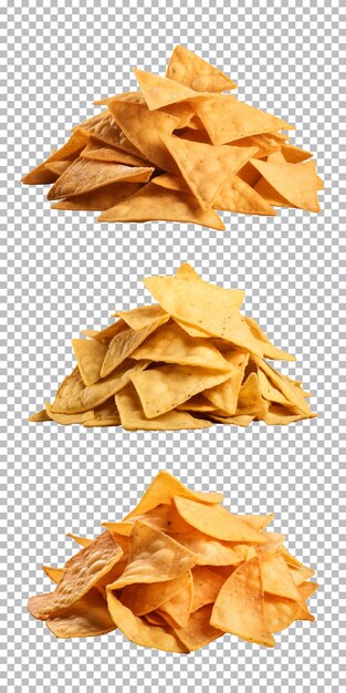 PSD collection set a pile of nachos isolated on a transparent background